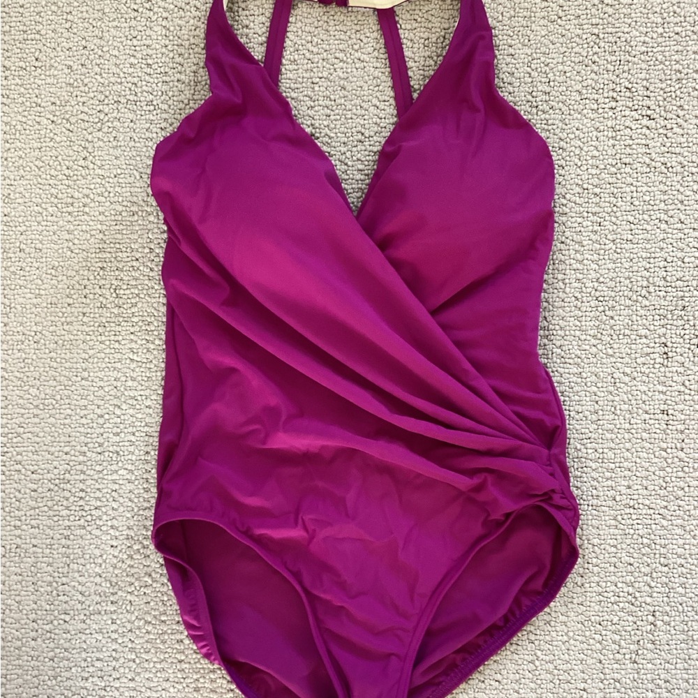 Miraclesuit Women's Pink/Purple Wrapsody Swimsuit Size 10